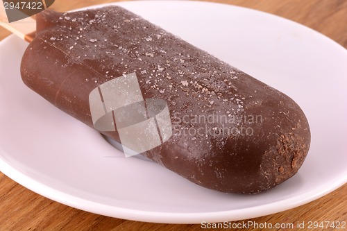 Image of Chocolate ice cream close up