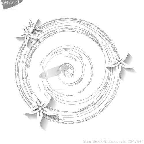 Image of White grunge floral background