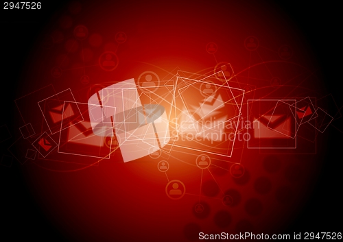 Image of Abstract technology red background