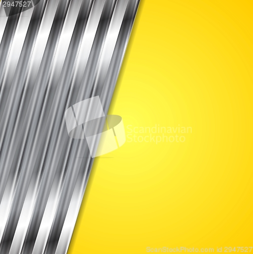 Image of Abstract yellow and metallic background