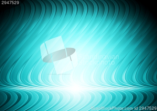 Image of Abstract blue cyan wavy design