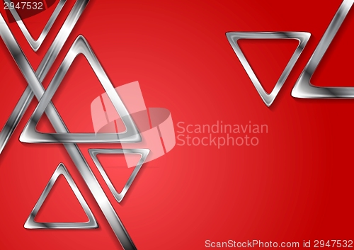 Image of Abstract tech geometry metallic triangles background