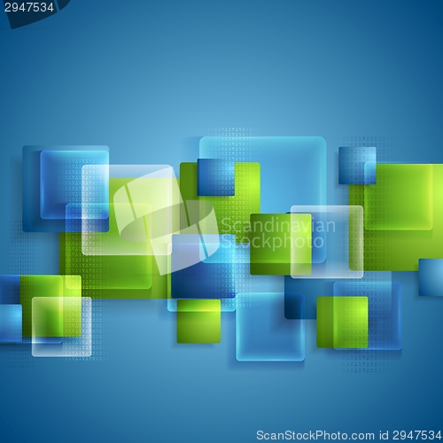 Image of Bright glass transparent squares vector background