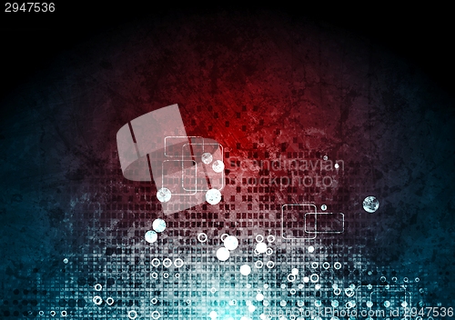 Image of Grunge hi-tech red blue background