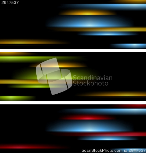 Image of Abstract tech striped banners
