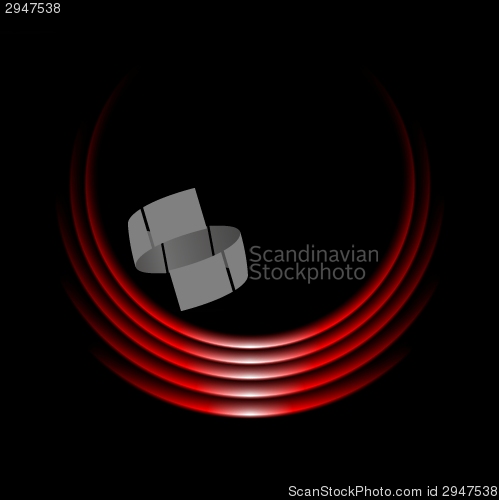 Image of Glow red curve logo on black background