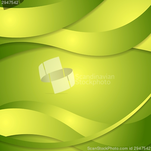 Image of Abstract corporate green waves background