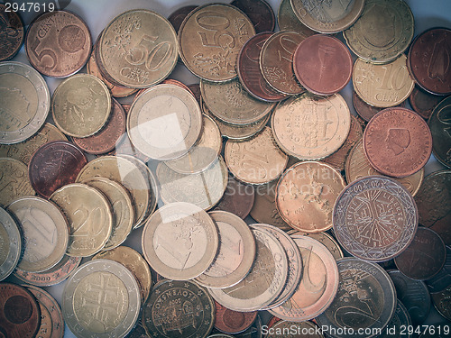 Image of Retro look Euro coins