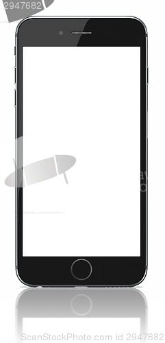 Image of new Smartphone with blank screen on white background