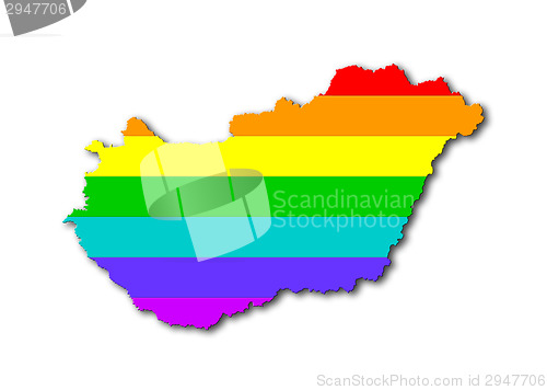 Image of Hungary - Rainbow flag pattern