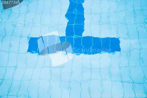 Image of Bottom lane line of swimming pool