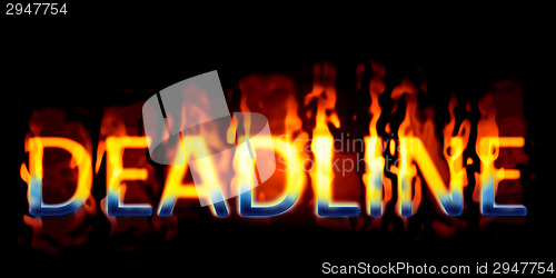 Image of text on fire