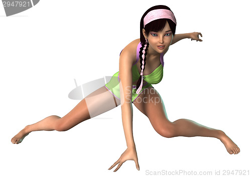 Image of Exercising Teenager Girl