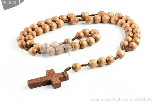 Image of Isolated wooden rosary