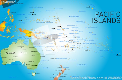 Image of pacific islands map