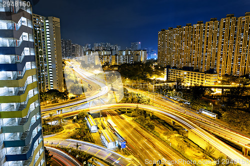 Image of Hong Kong traffic night