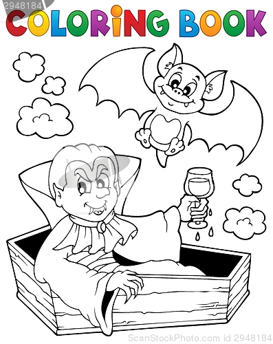 Image of Coloring book vampire theme 1