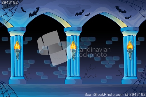 Image of Haunted castle interior background