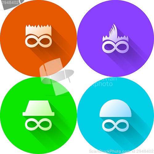 Image of Colored abstract vector icons for characters