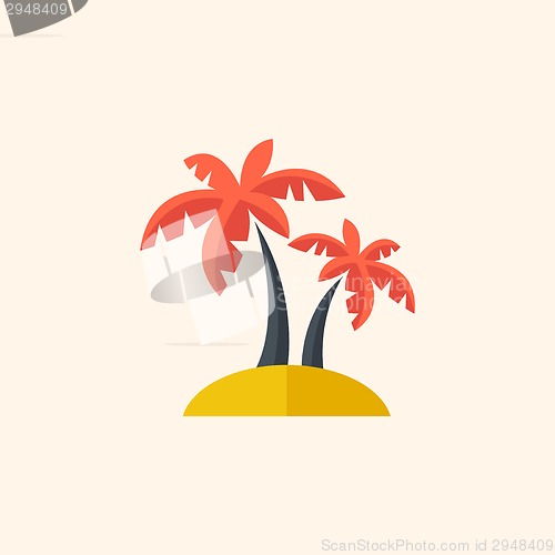 Image of Palm. Travel Flat Icon