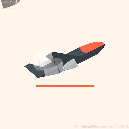 Image of Airplane. Travel Flat Icon