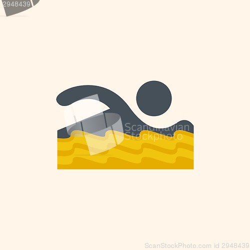 Image of Swimmer. Travel Flat Icon