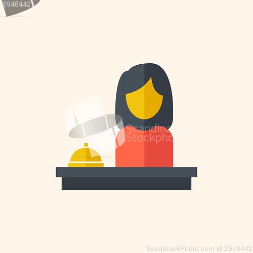 Image of Hotel Desk Travel Flat Icon
