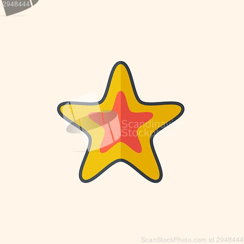 Image of Star. Travel Flat Icon