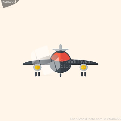 Image of Airplane. Travel Flat Icon