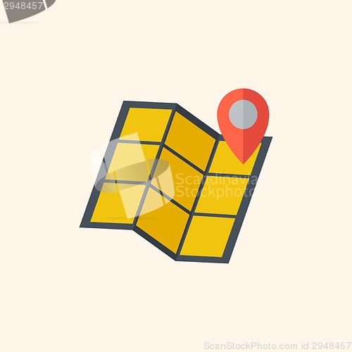 Image of Map. Travel Flat Icon