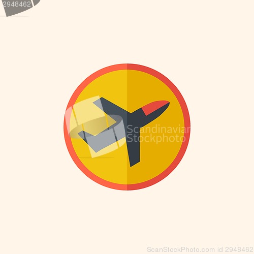 Image of Airplane. Travel Flat Icon