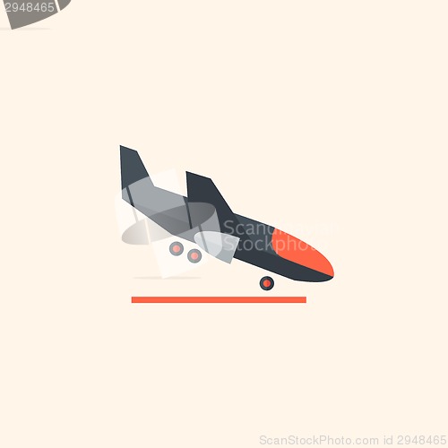 Image of Airplane. Travel Flat Icon