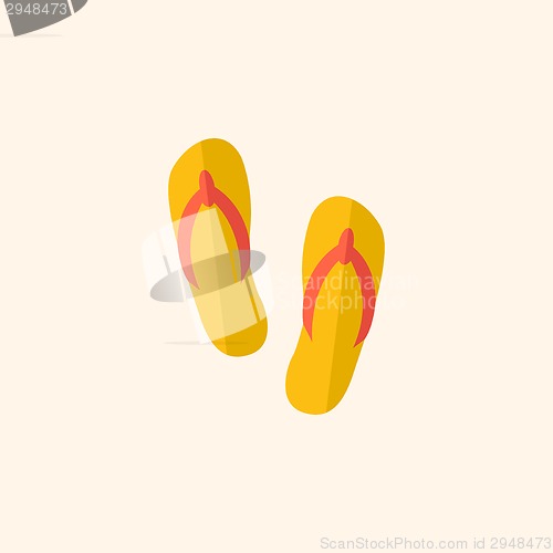 Image of Flip-Flops. Travel Flat Icon