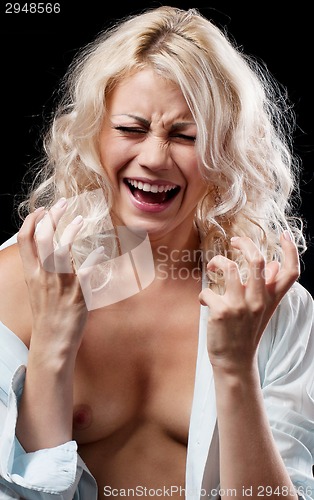 Image of Girl on black background