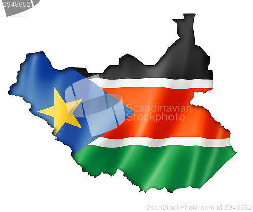 Image of South Sudan flag map