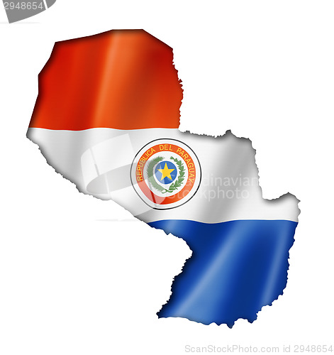 Image of Paraguayan flag map