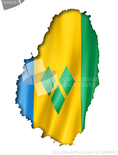 Image of Saint Vincent and the Grenadines flag map