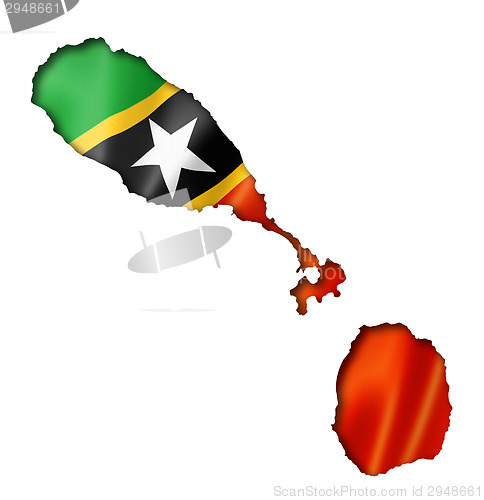 Image of Saint Kitts And Nevis flag map