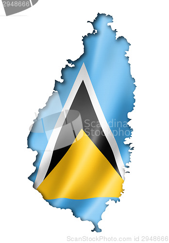 Image of Saint Lucia flag map