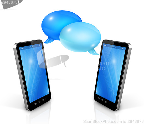 Image of Speech bubbles and mobile phones