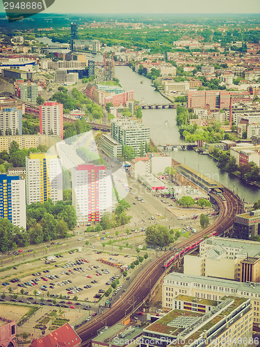 Image of Retro look Berlin aerial view