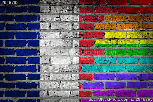 Image of Dark brick wall - LGBT rights - France