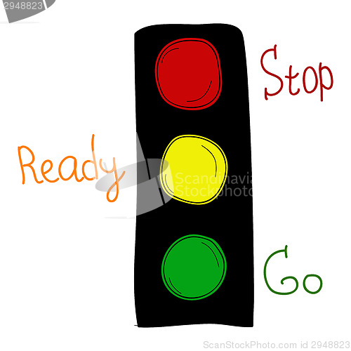 Image of Cartoon traffic lights