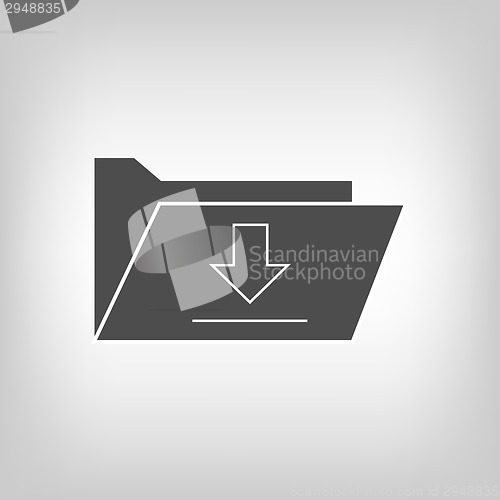 Image of Computer folder with upload sign