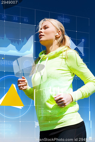 Image of young woman exercising outdoors