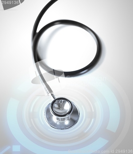 Image of stethoscope over white background