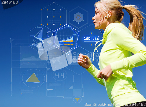 Image of young woman exercising outdoors