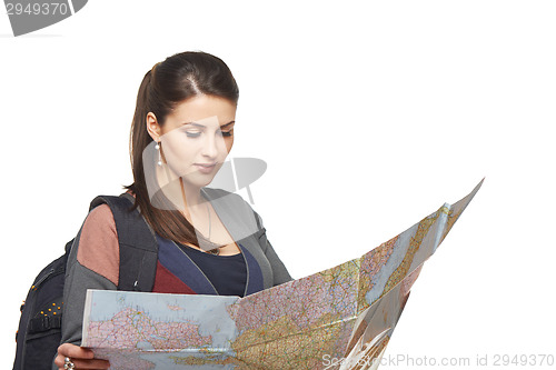 Image of Woman holding a map