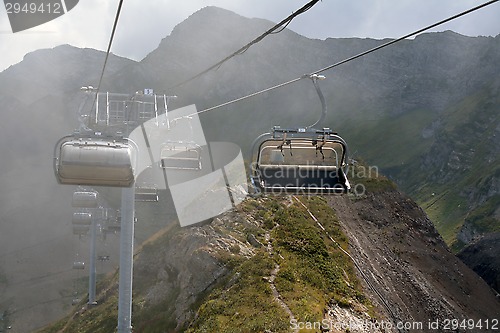 Image of Chairlifts in a cloud