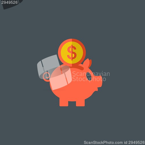 Image of Piggy Bank Flat Icon